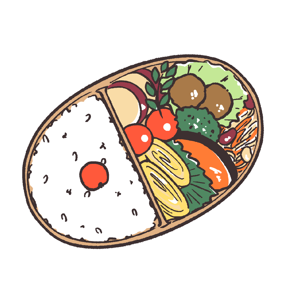 カラフルなお弁当のイラスト