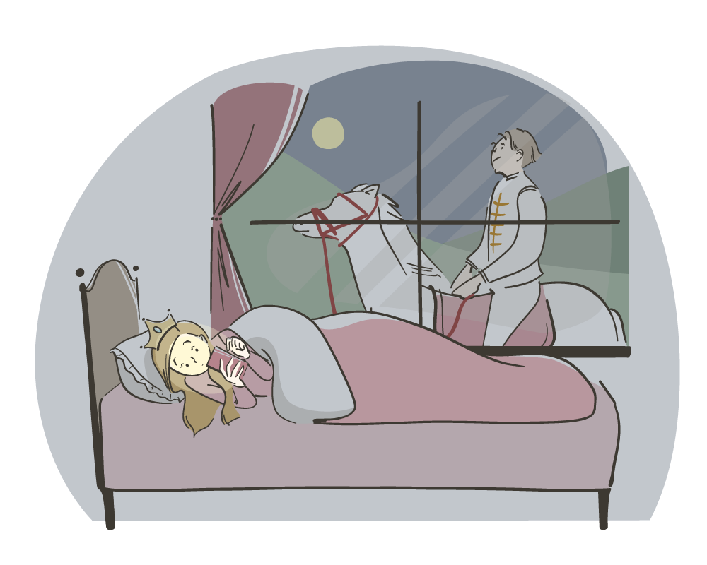 スマホが気になって眠れない眠りの森の美女