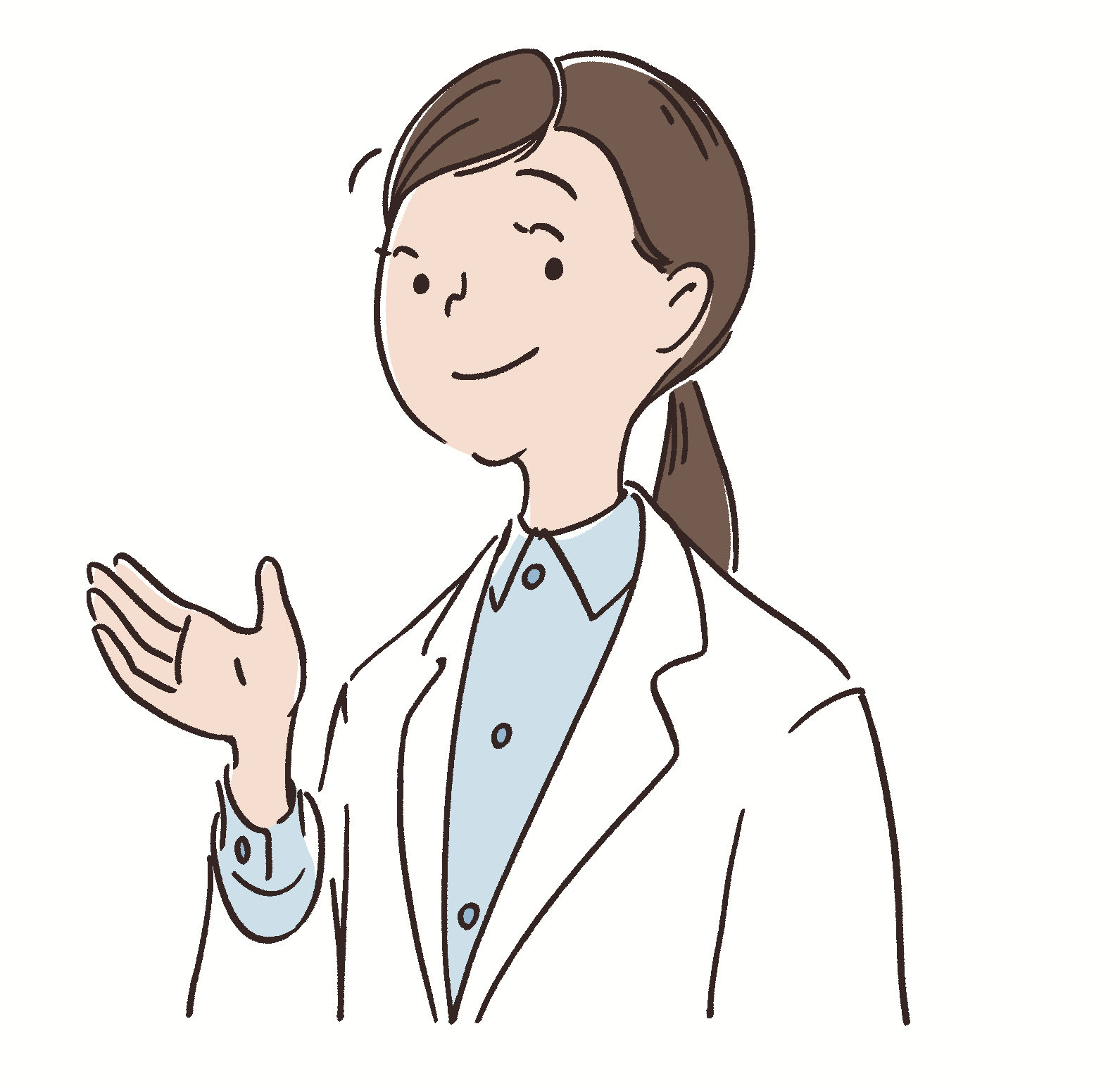 説明する女性医師のイラスト