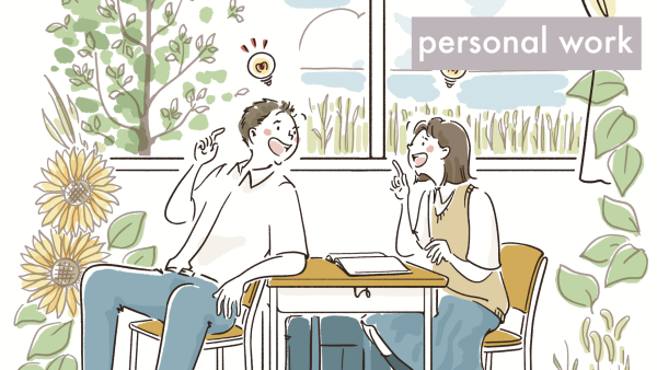学生と勉強のイラスト