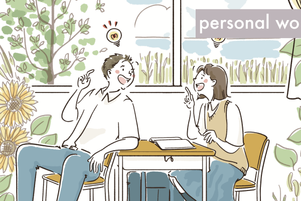 学生と勉強のイラスト