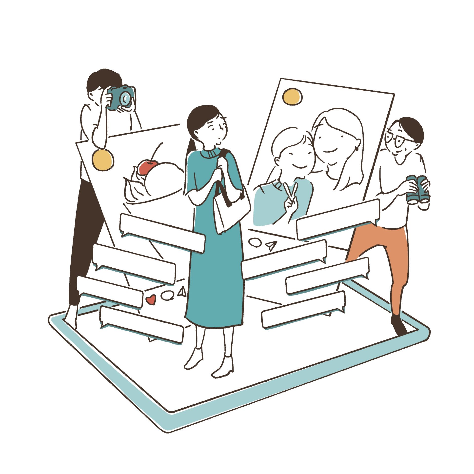 SNSストーカーのイラスト