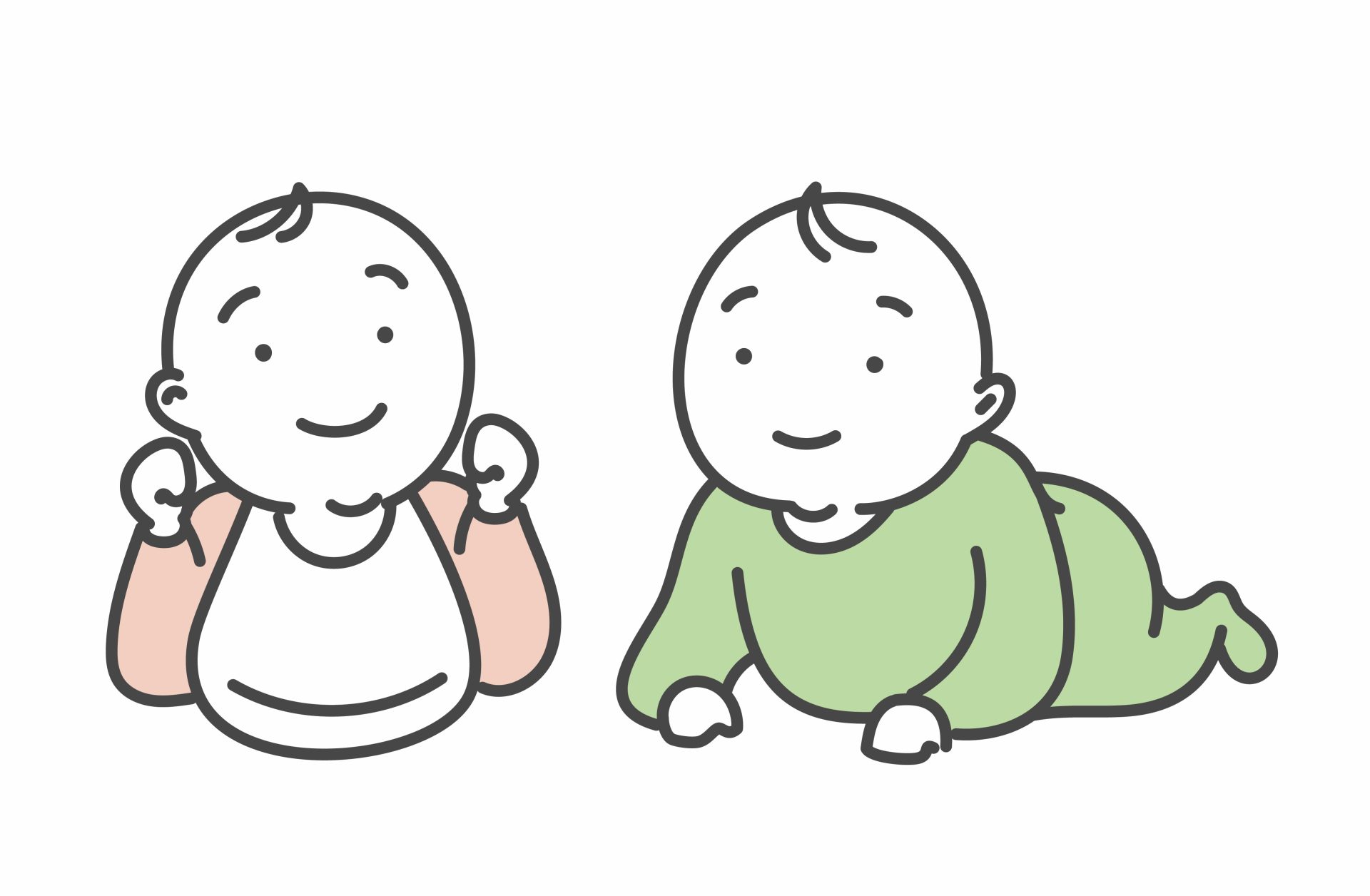 赤ちゃんのシンプルイラスト