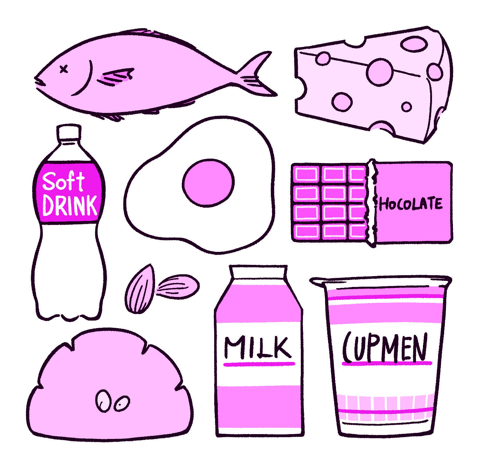 リンが多く含まれている食品のイラスト