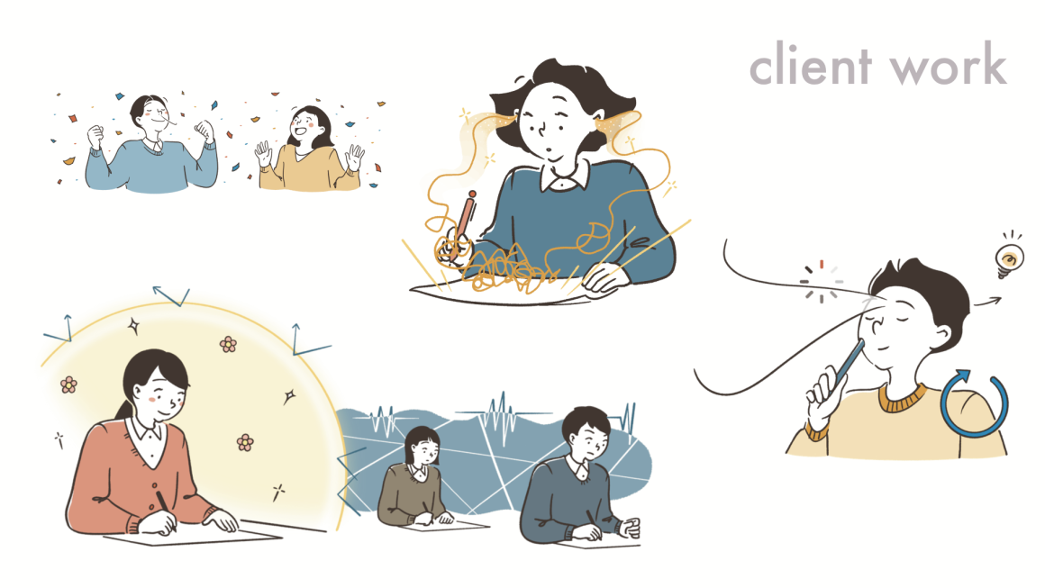 螢雪時代2026年3月号のカットイラスト、男子高校生と女子高校生のイラスト